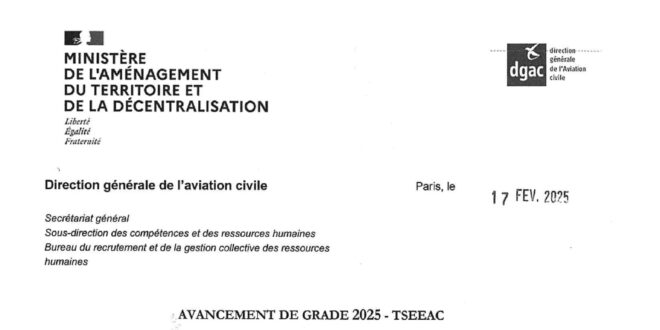 thumbnail of Communiqué Avancement grades TSEEAC 2025 signé FB