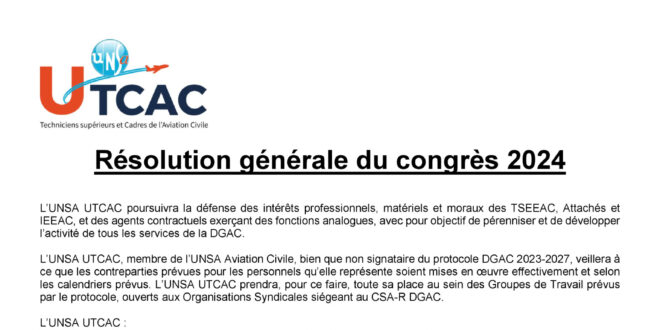 thumbnail of Resolution Générale congrès UTCAC 2024