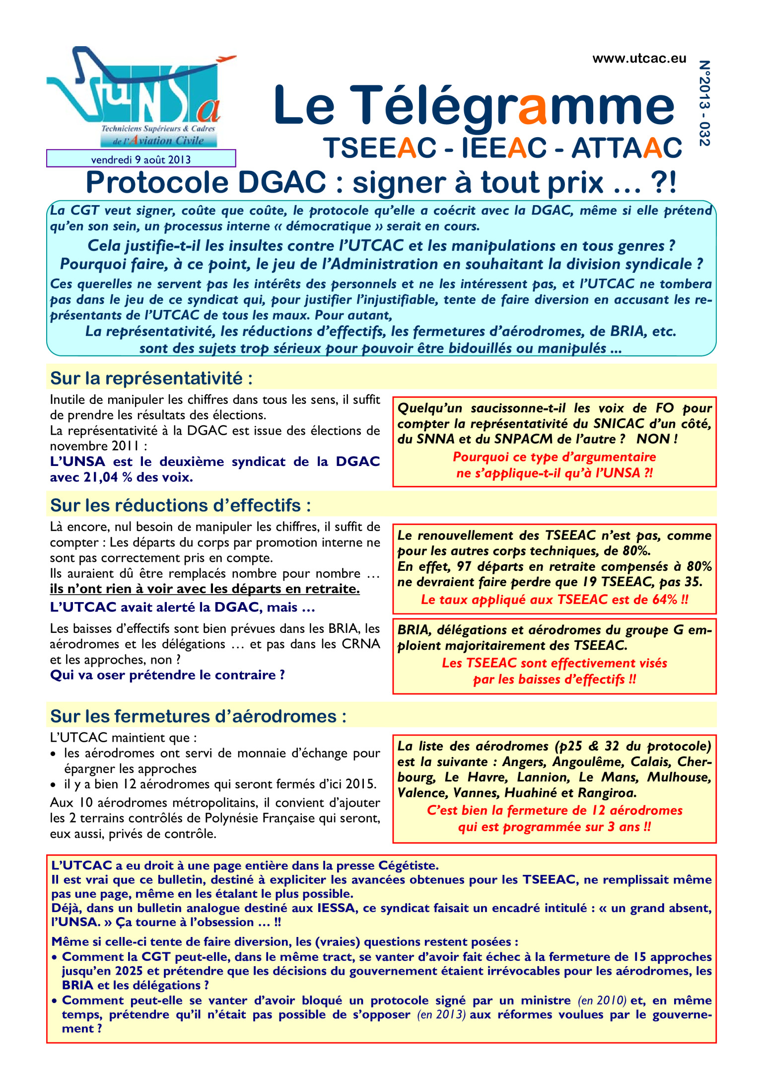 Protocole DGAC : Signer à Tout Prix ? – UNSA-UTCAC